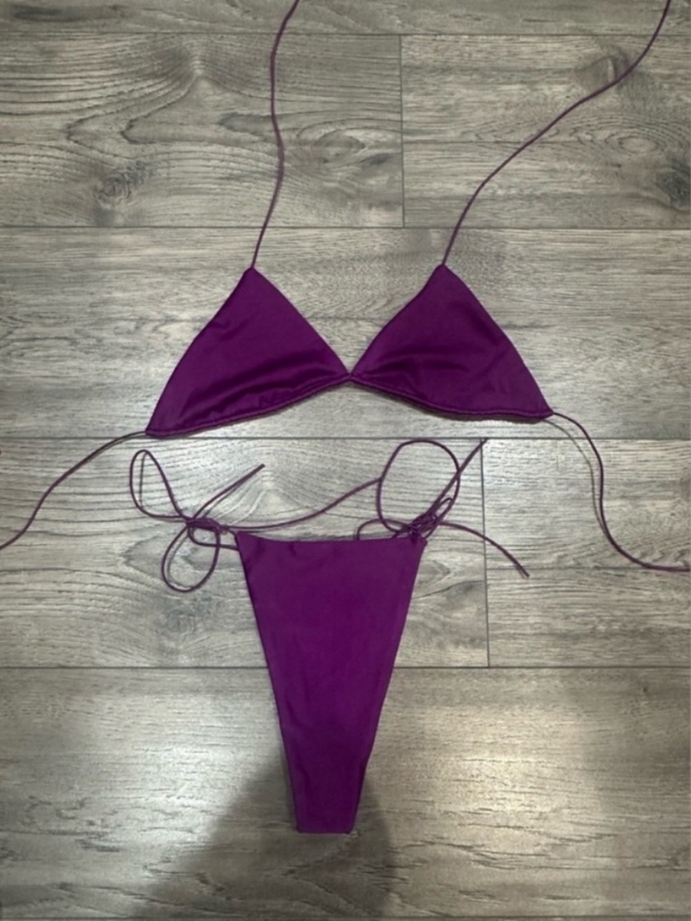 OhPolly purple thong bikini